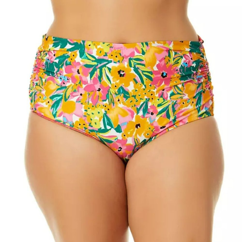 NWT Anne Cole Convertible High Waisted Bikini Bottoms XL Floral